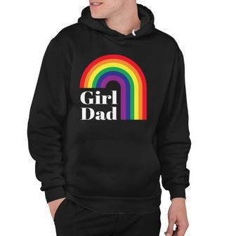 Girl Dad Outfit For Fathers Day Lgbt Gay Pride Rainbow Flag Hoodie | Mazezy