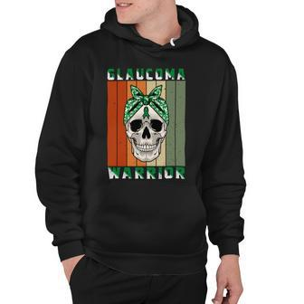 Glaucoma Warrior Skull Women Vintage Green Ribbon Glaucoma Glaucoma Awareness Hoodie | Favorety UK