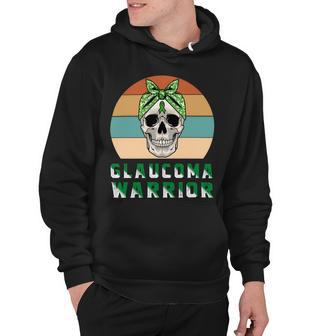 Glaucoma Warrior Skull Women Vintage Green Ribbon Glaucoma Glaucoma Awareness V2 Hoodie | Favorety