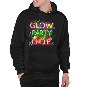 Glow Party Squad Uncle Paint Splatter Glow Party Matching Hoodie - Thegiftio UK