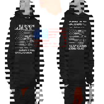 God Bless The American Farmer Usa Flag Tractor Patriotic Hoodie - Thegiftio UK