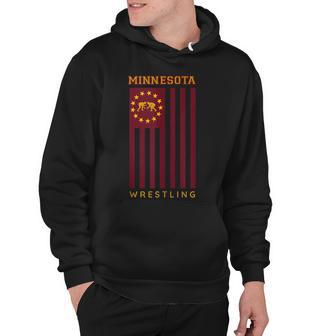 Gopher State Usa Flag Freestyle Wrestler Minnesota Wrestling Hoodie - Seseable