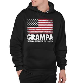 Grampa The Man Myth Legend Fathers Day 4Th Of July Grandpa Hoodie - Seseable