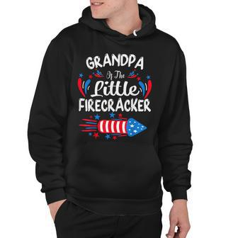 Grandpa Of The Little Firecracker 4Th Of July Birthday Party Hoodie - Seseable