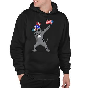 Great Dane Dabbing Dog Dad 4Th Of July Hoodie - Seseable