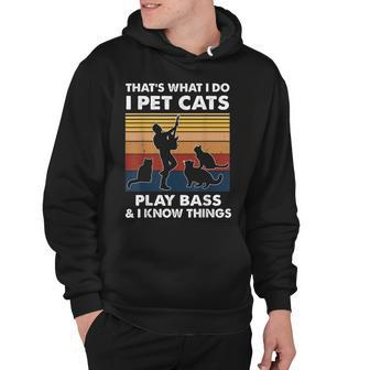 Guitarists I Pet Cats Play Bass Guitar And I Know Things Hoodie - Thegiftio UK