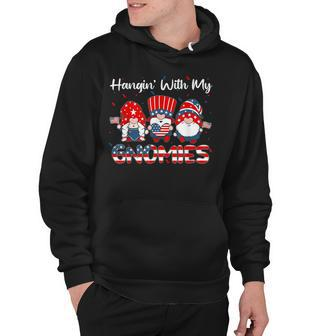 Hanging With My Gnomies Cute Patriotic 4Th Of July Gnome Hoodie - Seseable