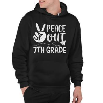 Happy Last Day Of School Retro Peace Out 7Th Grade Hoodie | Mazezy
