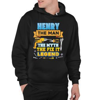 Henry The Man Myth Fix It Legend Father Day Mechanic Dad Hoodie - Thegiftio UK