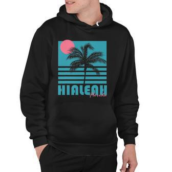 Hialeah Florida Vintage Souvenirs Palm Trees Beach Hoodie | Mazezy