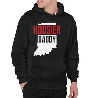 Hoosier Daddy Indiana State Map Gift Zip Hoodie | Mazezy