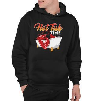 Hot Tub Time - Funny Lobster Shrimps Crawfish Crab Seafood Hoodie | Mazezy