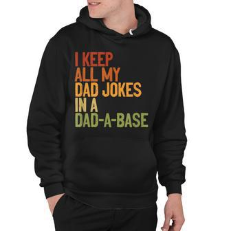 I Keep All My Dad Jokes In A Dad-A-Base Vintage Fathers Day Hoodie - Seseable