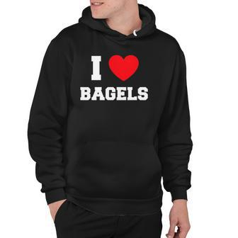 I Love Bagels Beigel Heart Gift Hoodie | Mazezy