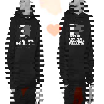 I Love Bella I Heart Bella Red Heart Valentine Hoodie - Thegiftio UK