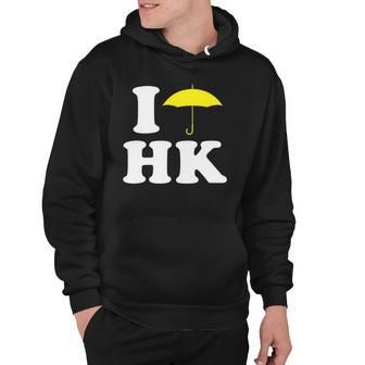 I Love Hk Yellow Umbrella Hong Kong Movement Hoodie | Mazezy