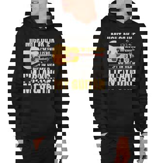 I Might Look Like Im Listening To You Funny Guitarist Guitar V2 Hoodie - Thegiftio UK