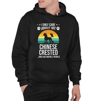 I Only Care About My Chinese Crested Dog Lover Hoodie | Mazezy