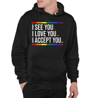 I See You I Love You I Accept You - Lgbt Pride Rainbow Gay Hoodie - Seseable