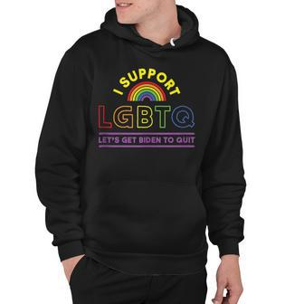 I Support Lgbtq Lets Get Biden To Quit Funny Political Hoodie - Thegiftio UK