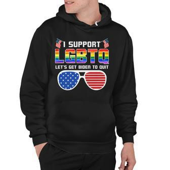 I Support Lgbtq Lets Get Biden To Quit Funny Political Hoodie - Seseable