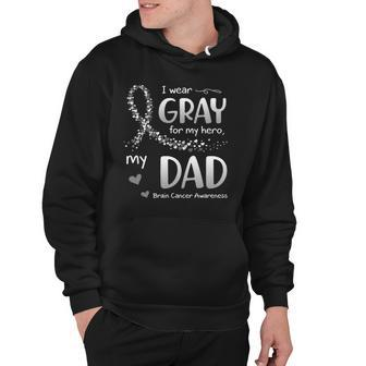 I Wear Gray For Dad Brain Cancer Awareness Hoodie | Mazezy