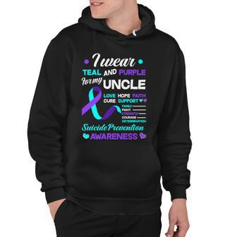 I Wear Teal & Purple For My Uncle Suicide Prevention Hoodie - Thegiftio UK