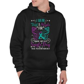 I Wear Teal And Purple Suicide Prevention Awareness Graphic Hoodie - Thegiftio UK