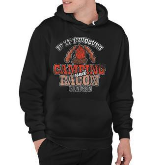If It Involves Camping & Bacon Bbq Distressed Hoodie - Thegiftio UK