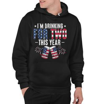 Im Drinking For Two Pregnancy 4Th Of July Men New Dad Hoodie - Seseable