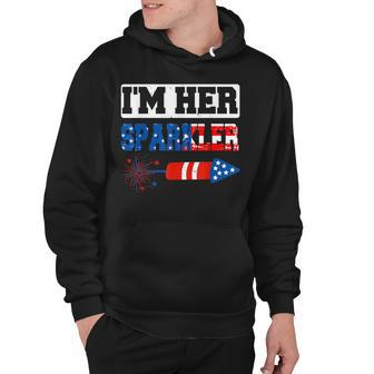Im Her Sparkler 4Th Of July American Pride Matching Couple Hoodie - Seseable