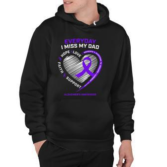 In Memory Dad Purple Alzheimers Awareness Hoodie | Mazezy