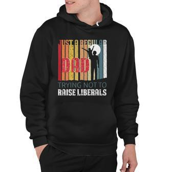 Just A Regular Dad Trying Not To Raise Liberals Fathers Day Hoodie | Mazezy
