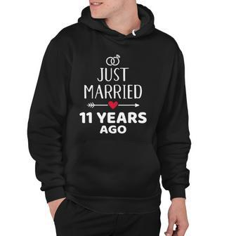 Just Married 11 Years Ago For 11Th Wedding Anniversary Hoodie | Mazezy
