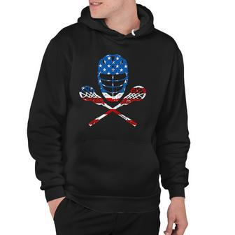 Lacrosse American Flag Lax Helmet Sticks 4Th Of July Gifts Hoodie | Mazezy