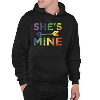 Lesbian Couple Shes Mine Im Hers Matching Lgbt Pride Hoodie | Mazezy
