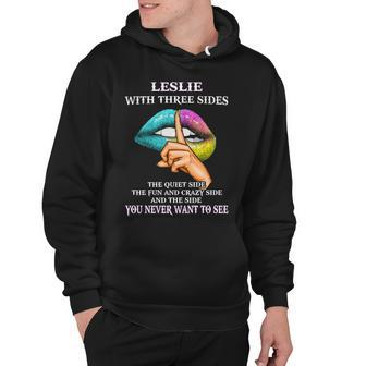 Leslie Name Gift Leslie With Three Sides Hoodie - Seseable