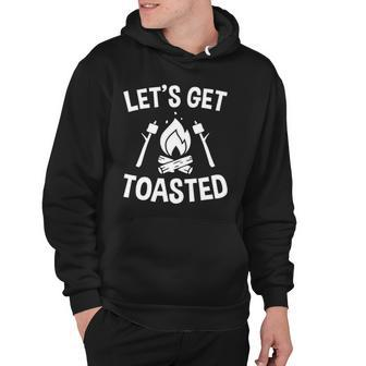 Lets Get Toasted Campfire Smores Marshmallows Camping Hoodie | Mazezy