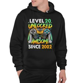 Level 20 Unlocked Awesome Since 2002 20Th Birthday Gaming V3 Hoodie - Seseable
