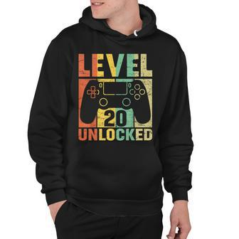 Level 20 Unlocked Video Game 20Th Birthday Gift Retro Hoodie - Seseable