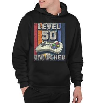 Level 50 Unlocked Video Game 50Th Birthday Gamer Boys Hoodie - Seseable