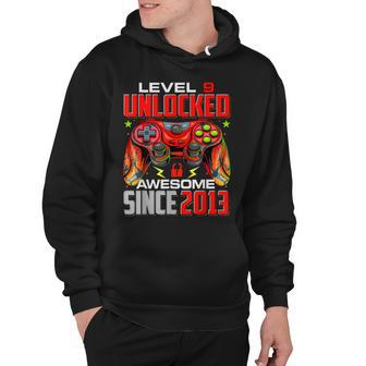Level 9 Unlocked Awesome Since 2013 9Th Birthday Gaming V3 Hoodie - Seseable