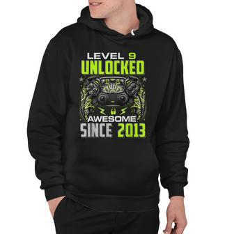 Level 9 Unlocked Awesome Since 2013 9Th Birthday Gaming V8 Hoodie - Seseable