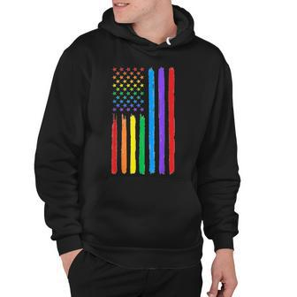 Lgbtq American Flag Pride Rainbow Gay Lesbian Bi Transgender Hoodie | Mazezy