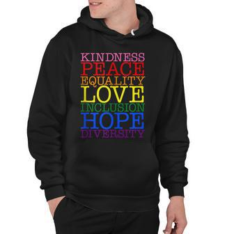 Lgbtq Kindness Peace Equality Love Inclusion Hope Diversity V2 Hoodie - Thegiftio UK