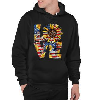 Love 4Th Of July Leopard Us Flag Sunflower Fourth Of July Hoodie | Seseable UK