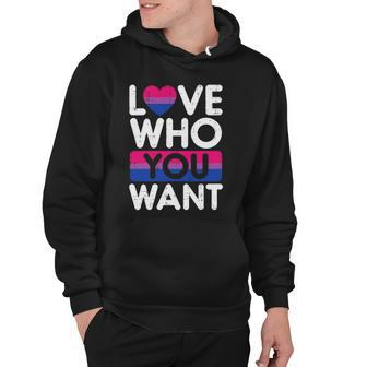 Love Who You Want Bisexual Heart Cute Bi Pride Flag Lgbtq Hoodie | Mazezy