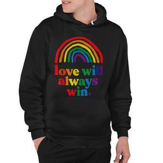 Love Will Always Win Pride Rainbow Kid Child Lgbt Quote Fun Hoodie - Seseable