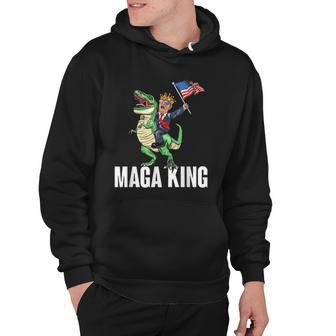 Maga King Trump Riding Dinosaur Hoodie | Mazezy UK