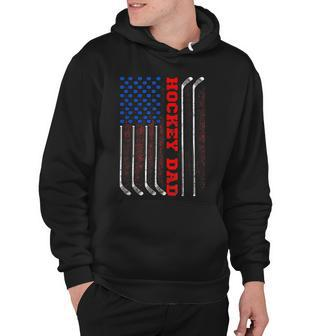 Mens 4Th Of July Us Flag Hockey Dad For Fathers Day Hoodie - Seseable